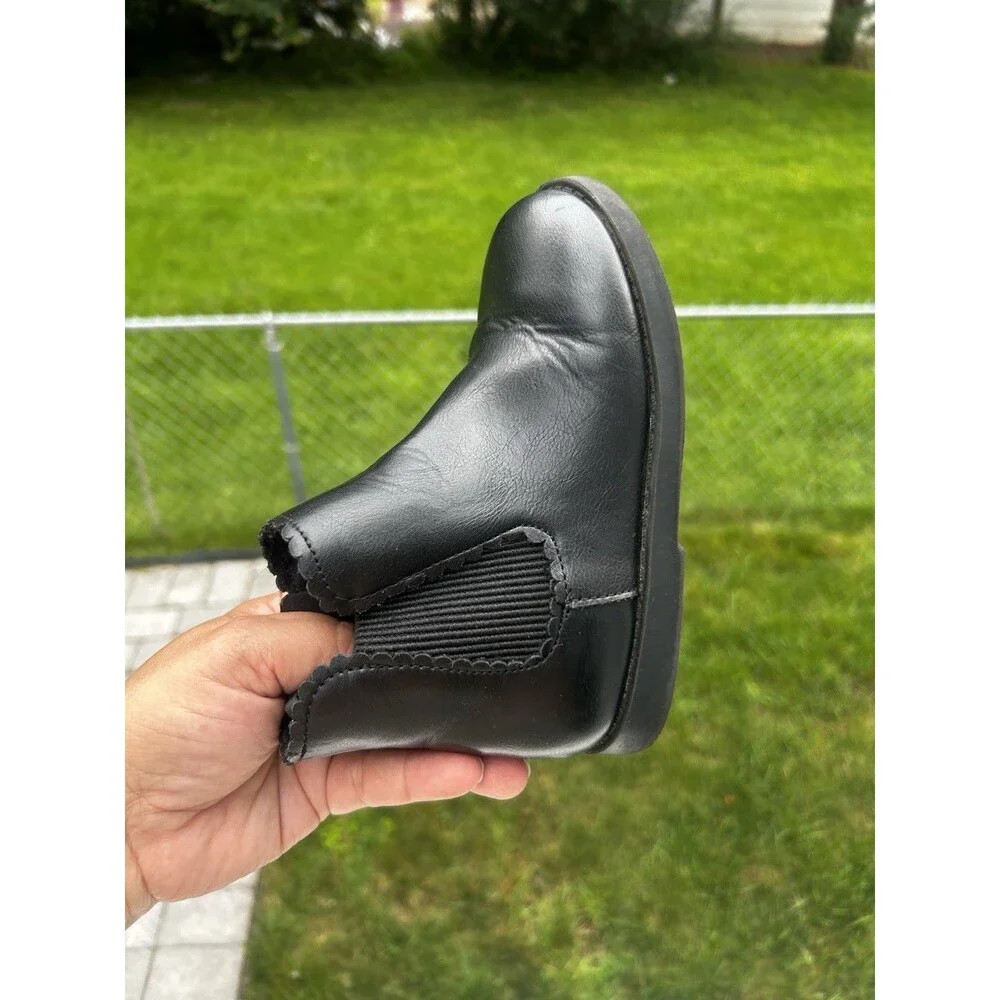Old Navy Girls Scalloped Chelsea Boots Black Size 11